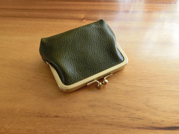 真鍮製がま口のヌメ革財布（抹茶） がま口 Niger（ニゲル） 通販