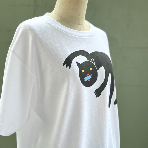 【巨匠動物園】クロネコさんTシャツ 2枚目の画像