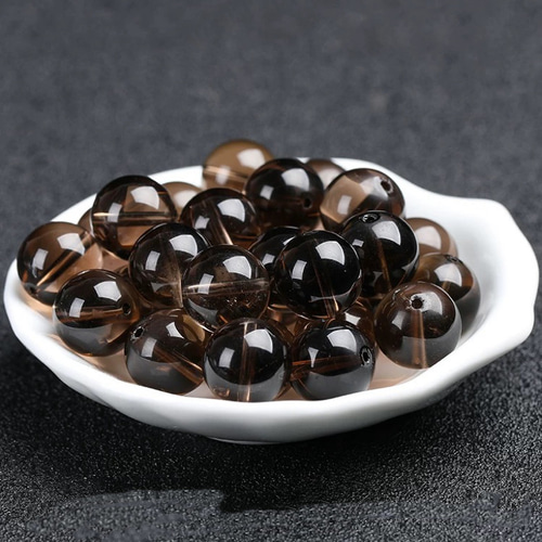天然宝石 茶水晶（スモーキークォーツ）念珠 単珠 一粒の珠 8mm 天然石