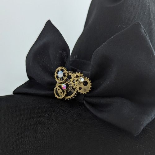 帽子　黒地に正面に黒リボン 10770_1.jpg