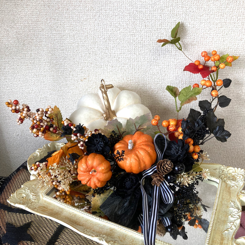 ハロウィン！ムーン型カボチャのスワッグ 