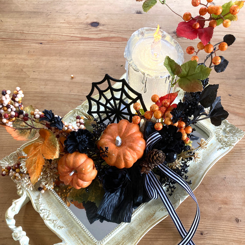 ハロウィン！ムーン型カボチャのスワッグ 