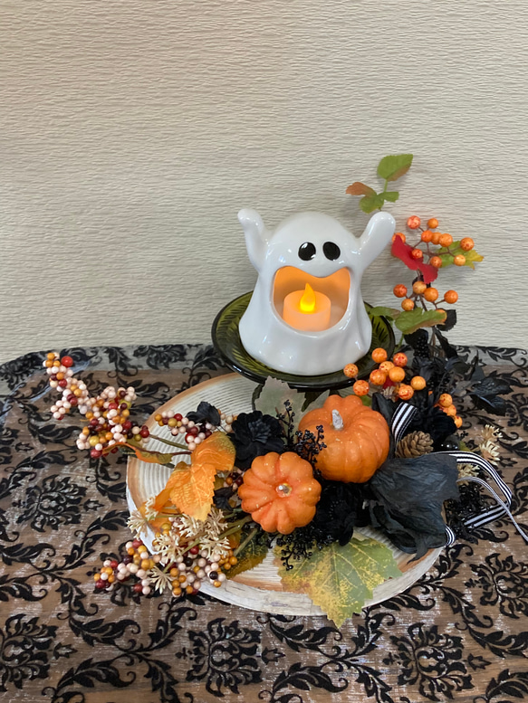 ハロウィン！ムーン型カボチャのスワッグ 