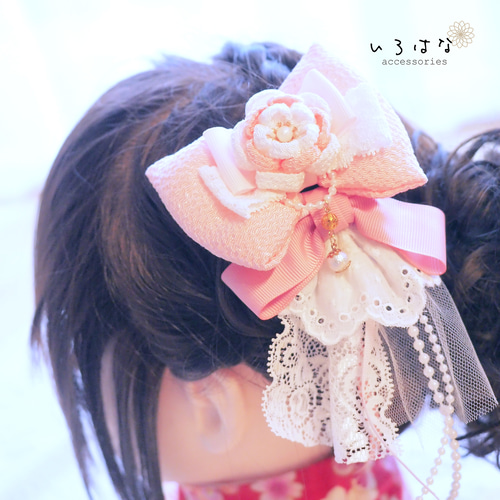 3way リボンの髪飾り セット ヘアクリップ 和風 洋風 つまみ細工