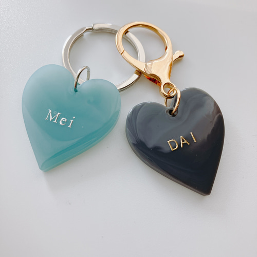 名入れ/言葉入れ無料】全18色 ハート キーホルダー/チャーム/推し活/席