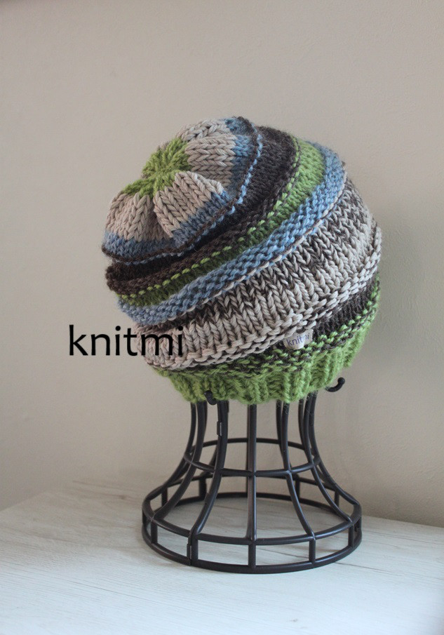 男女兼用【ウール100%】しめつけない　ニット帽　北欧デザイン