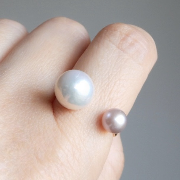 〖フォークリング〗淡水パール（ホワイト/ピンク）14kgf【1582】