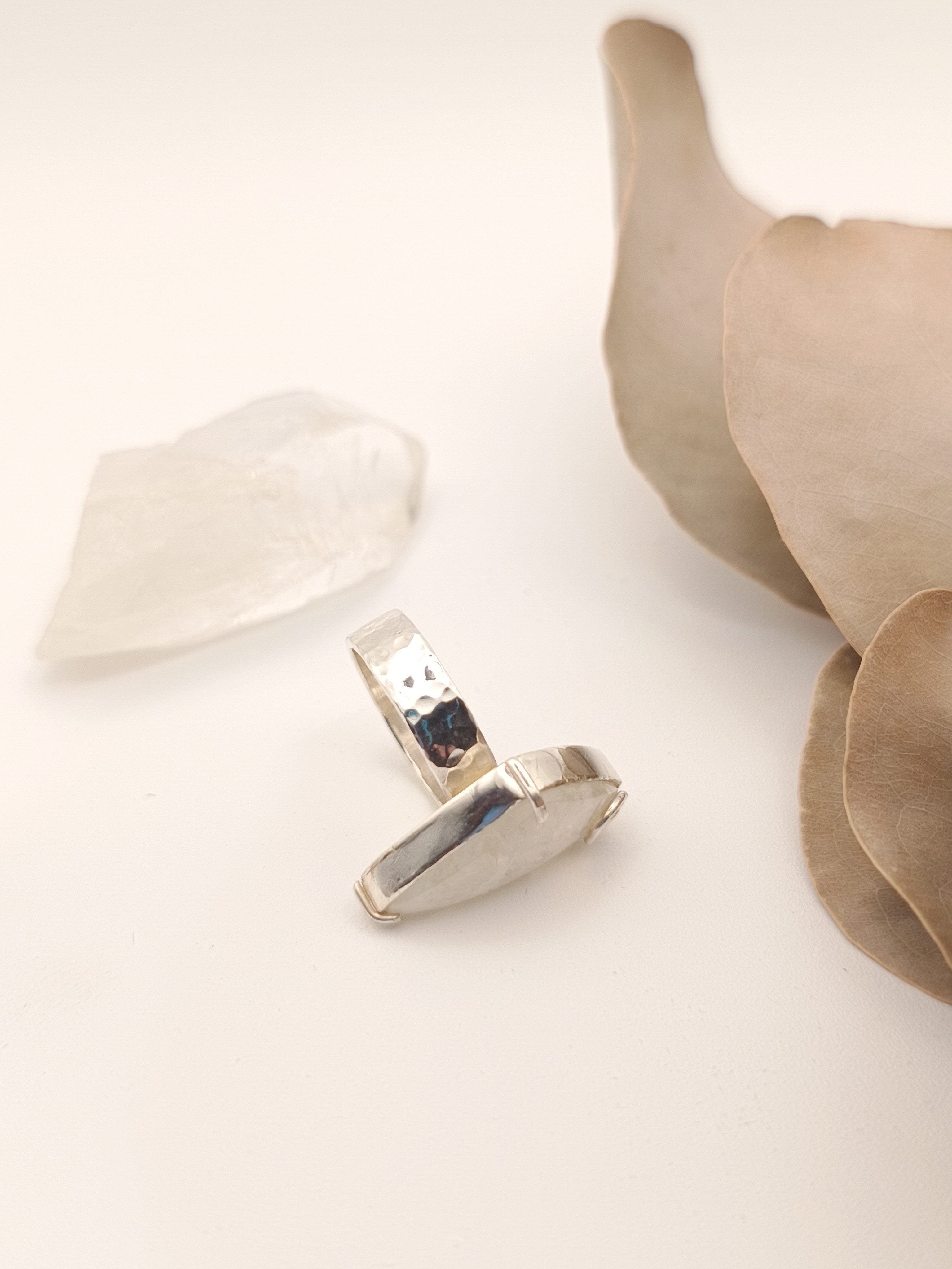 幻想的★　レインボームーンストーン　シルバーリング　size13