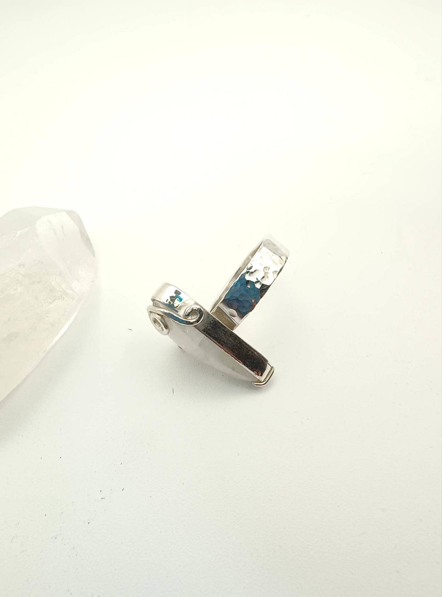 幻想的★　レインボームーンストーン　シルバーリング　size13