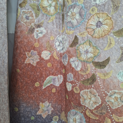 ワンタッチ着物 くらわん着物 正絹付け下げ訪問着リメイク くすみ藤色