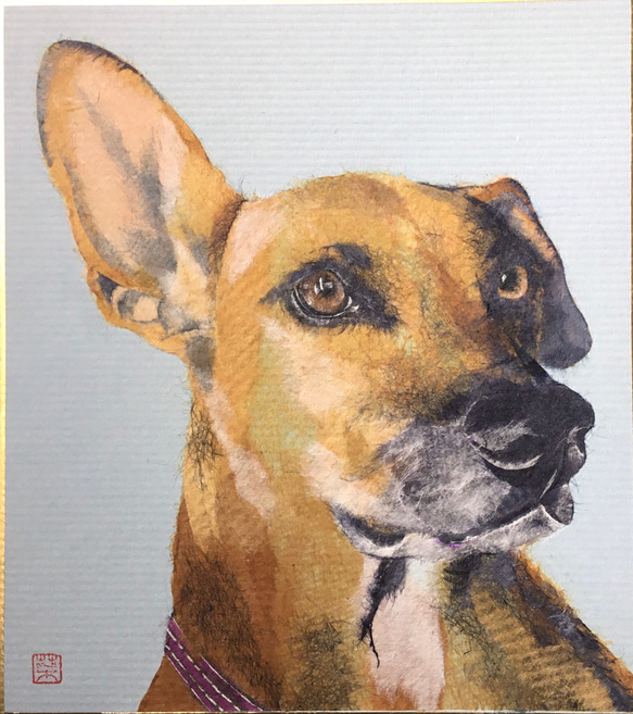 史上最も激安 和紙ちぎり絵 ペットポートレート（オーダーメイド）肖像画 切り 絵画