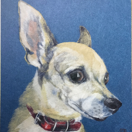 ハンドメイドちぎり絵 それゆけ 犬  和紙 ハンドメイドちぎり絵 それゆけ 犬 和紙