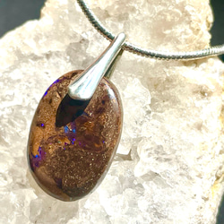 7.28ct ボルダーオパール　シルバーペンダント　シルバーチェーン付き 4枚目の画像