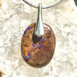 7.28ct ボルダーオパール　シルバーペンダント　シルバーチェーン付き 3枚目の画像