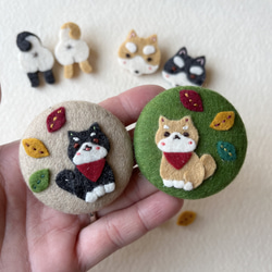再販＊フェルトくるみボタン ゆるゆる2匹組。 ボタン せんたくびより  