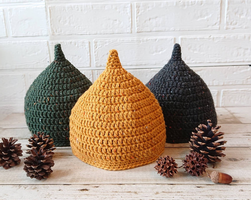 受注制作】【秋冬】【どんぐり帽子】＊アンティークツィード＊S・M・L