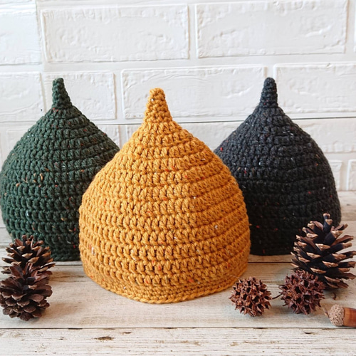 受注制作】【秋冬】【どんぐり帽子】＊アンティークツィード＊S