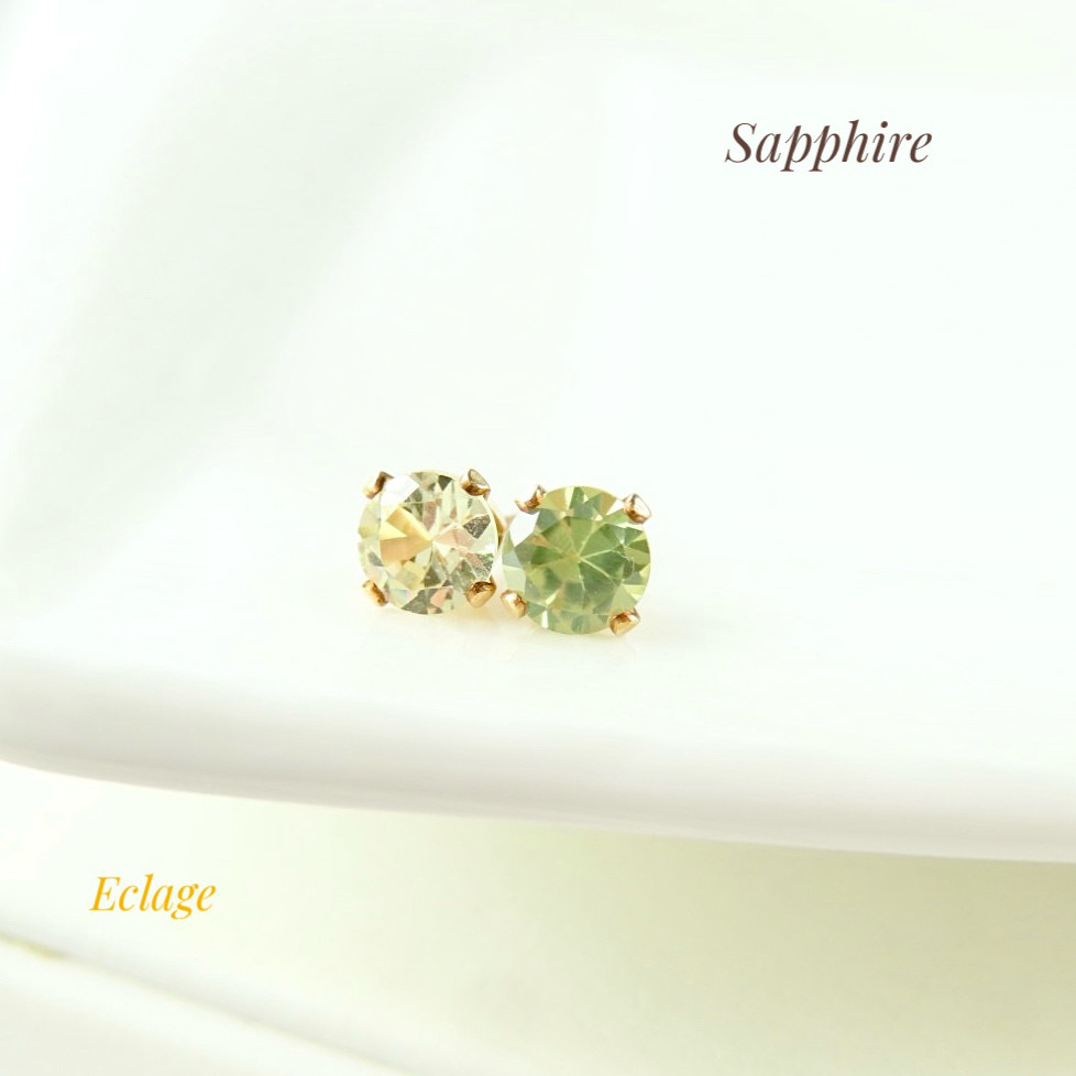 〈14kgf〉イエローサファイアのスタッドピアス(4mm)