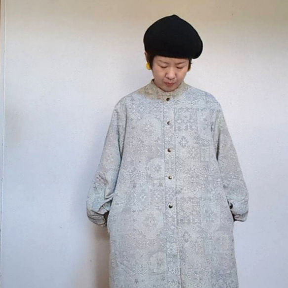 ワンピース／コート／着物リメイク／大島紬 着物 モードアオキ服飾研究  