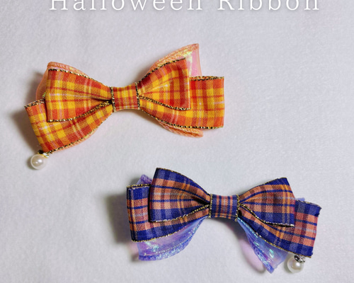 ハロウィン リボン／蝶ネクタイ、ヘアクリップ、バレッタ、チョーカー