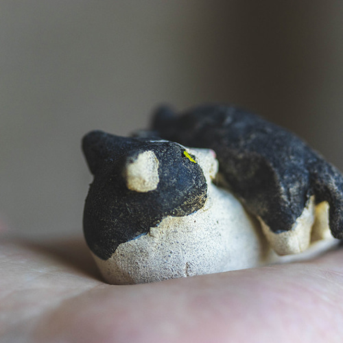 ハチワレ親子【猫_918】 立体・オブジェ 深尾竜騎 通販 18219676