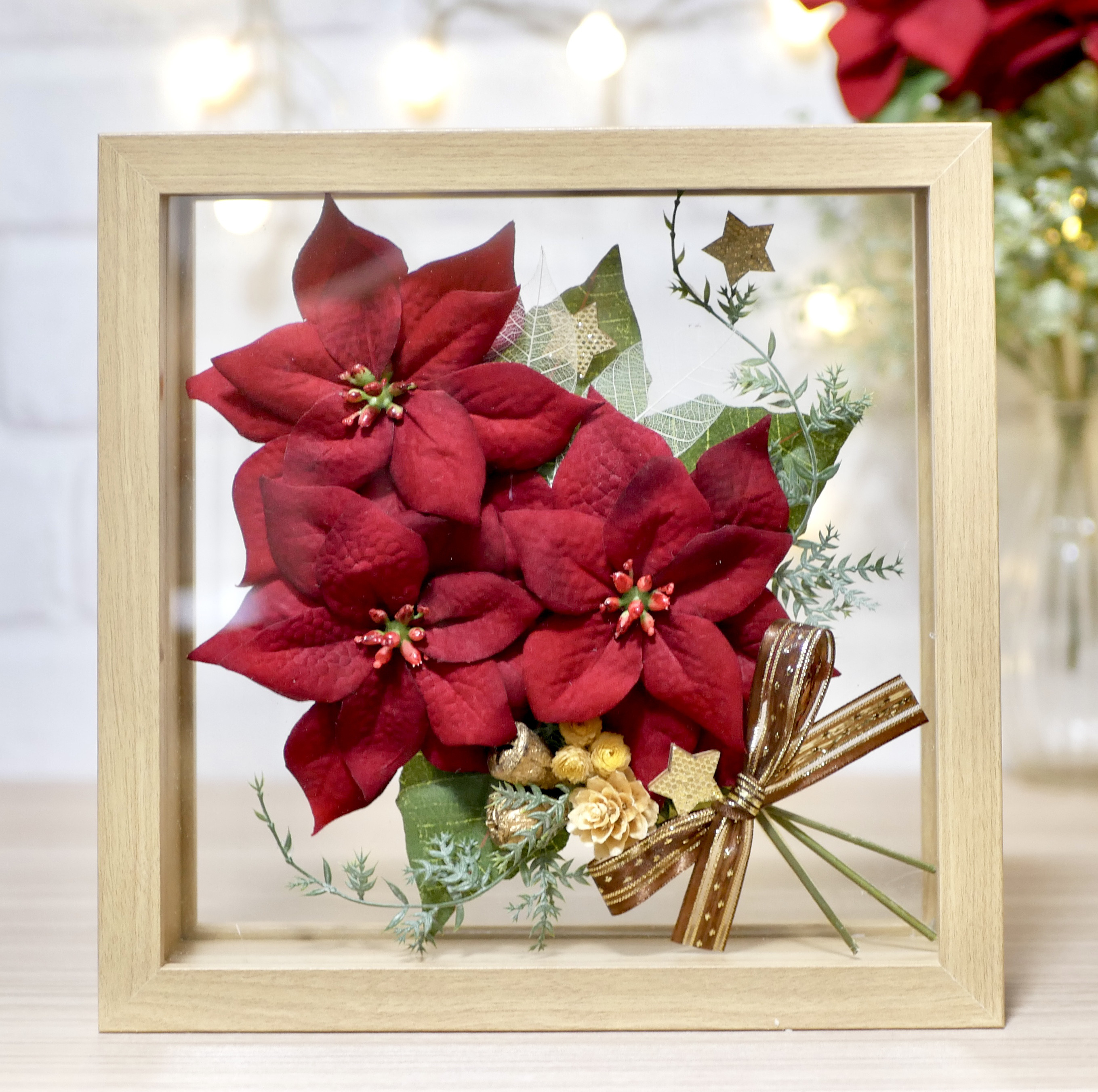 花　アートフラワーブーケ　　アートフラワー　ポインセチア　アイビー 楽天市場】新築祝い プレゼント アートフラワー 造花 インテリア