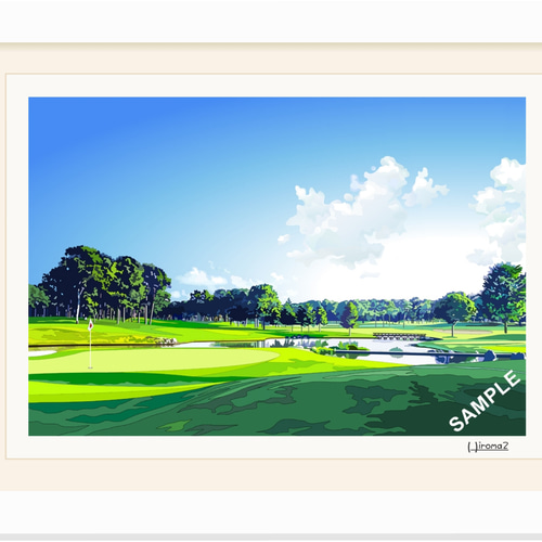 A4サイズ「北海道のゴルフ場」 絵画 hiroma2 通販 18219916｜Creema