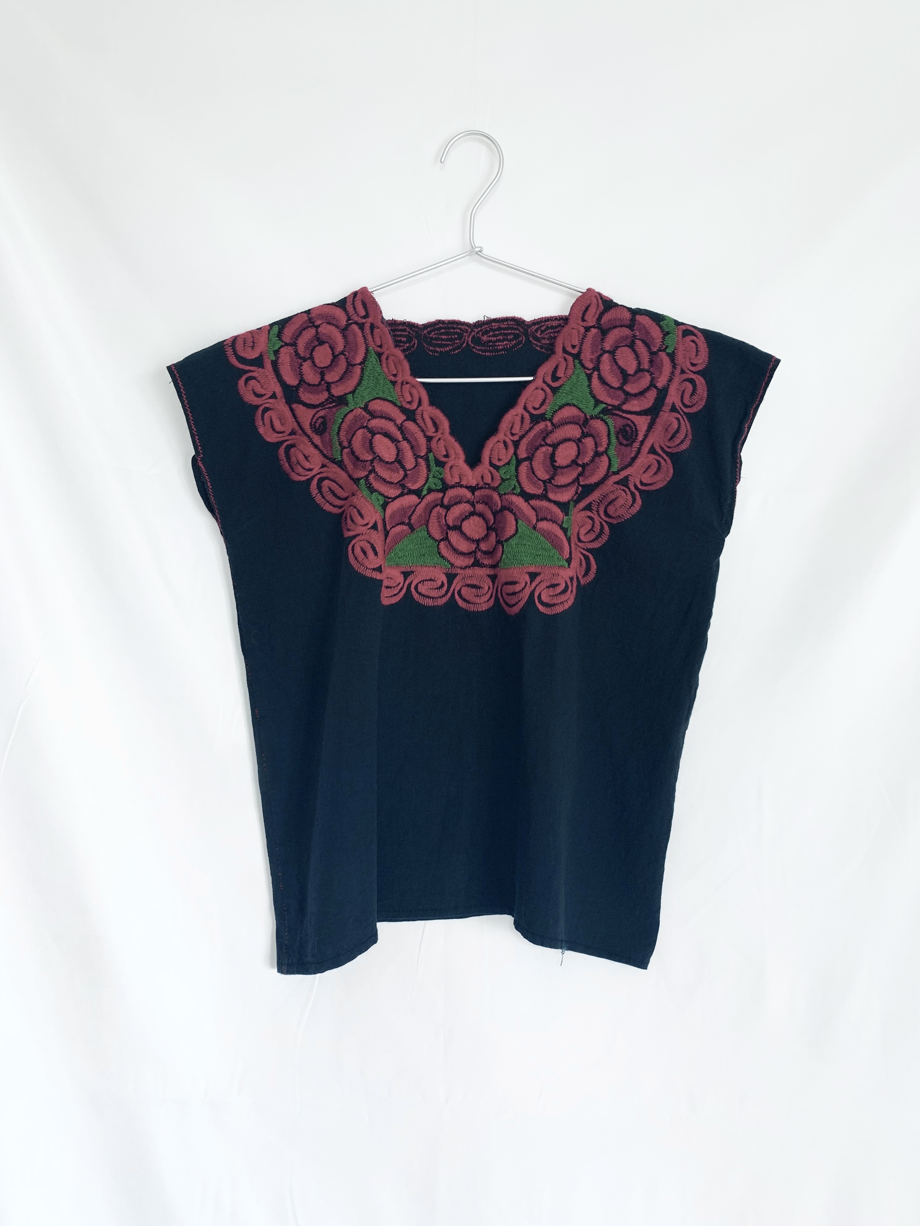 vintage floral embroidery tops