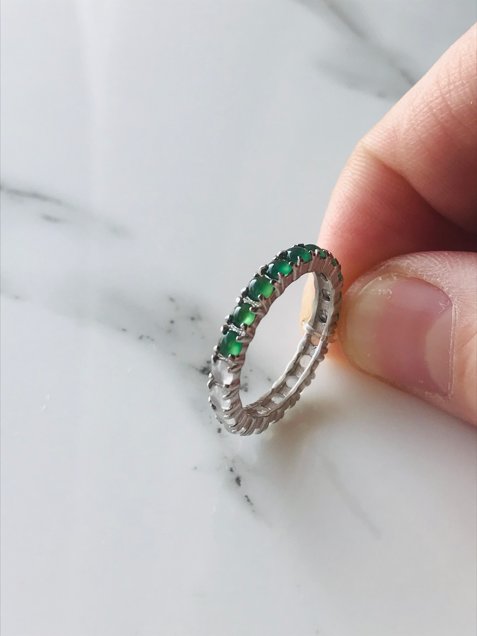 [R188-001］ ジェイド JADE ヒスイ　エタニティリング　ミャンマー産　グアテマラ産　ルース　s925 リング