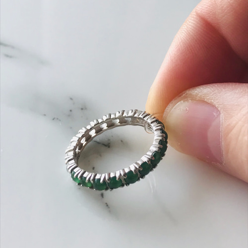 R188-001］ ジェイド JADE ヒスイ エタニティリング ミャンマー産