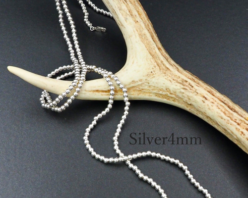 オーダーメイド ナバホパール シルバービーズネックレス 3~4mm