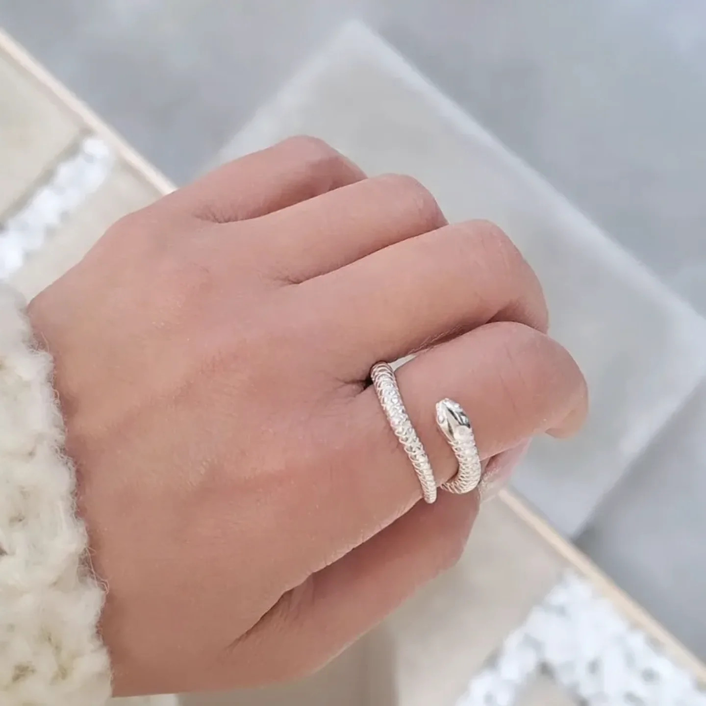 【 蛇の指輪 2本セット 】蛇指輪 太め蛇 蛇リング 蛇アクセサリー シルバー蛇  縁起物  ヘビ 縁起 京都