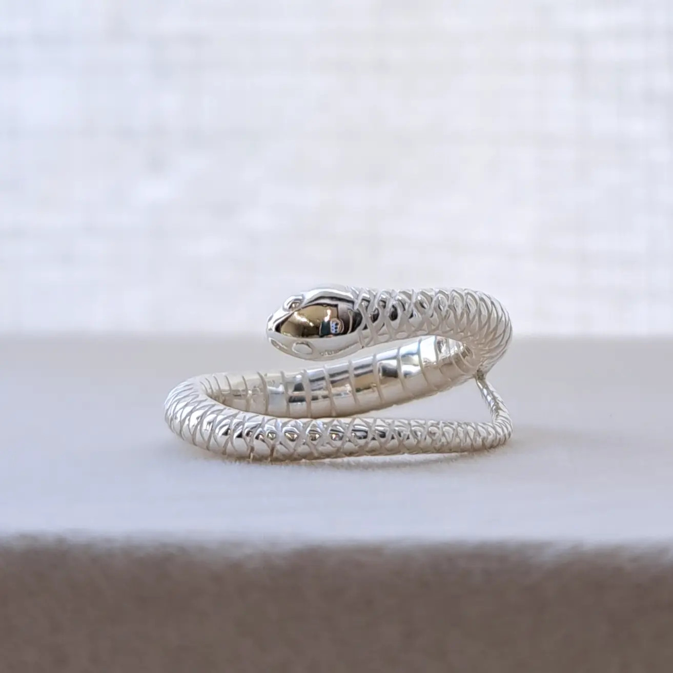 【 蛇の指輪 2本セット 】蛇指輪 太め蛇 蛇リング 蛇アクセサリー シルバー蛇  縁起物  ヘビ 縁起 京都
