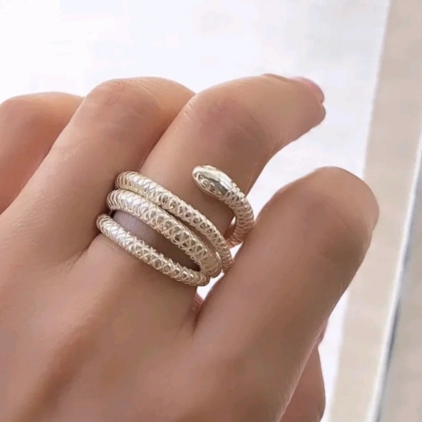 【 蛇の指輪 2本セット 】蛇指輪 太め蛇 蛇リング 蛇アクセサリー シルバー蛇  縁起物  ヘビ 縁起 京都