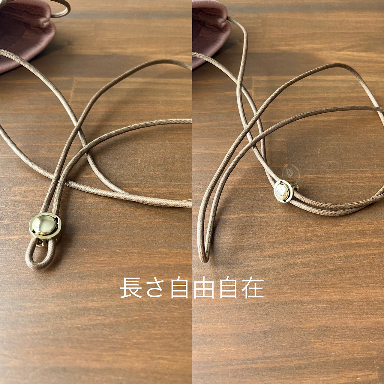 ♡チャーム　ピンク　スマホショルダー