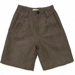 おしゃれ度アップ　ウール混ショートパンツ　ヘリンボーン柄　ポケット付き【春秋】ブラウン系 8枚目の画像
