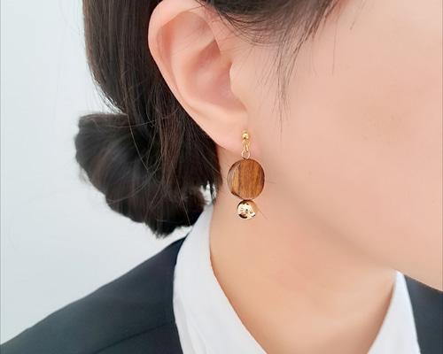 再　フリンジ　ピアス　茶色　イヤリング　ハンドメイド　ブラウン　ネイティブ　春 再8フリンジピアス茶色イヤリングハンドメイドブラウンネイティブ春