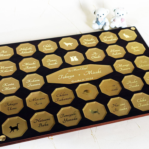 結婚証明書 ゲスト参加型 ゲスト66名様まで 八角形ゴールドミスト