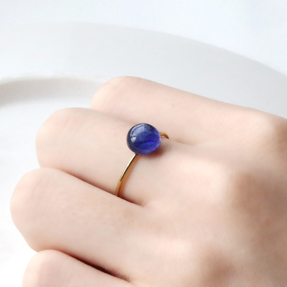 深い青の一粒 8mm ブルーサファイア フリーリング｜天然石｜9月誕生石