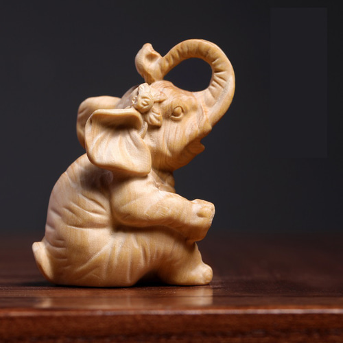 木製品彫刻象 木彫り象・木製彫刻・置物・No.210529-82・梱包サイズ140 | リサイクル