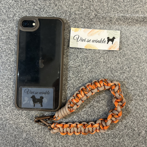 バイカラー スマホハンドストラップ パラコード おしゃれスマホ