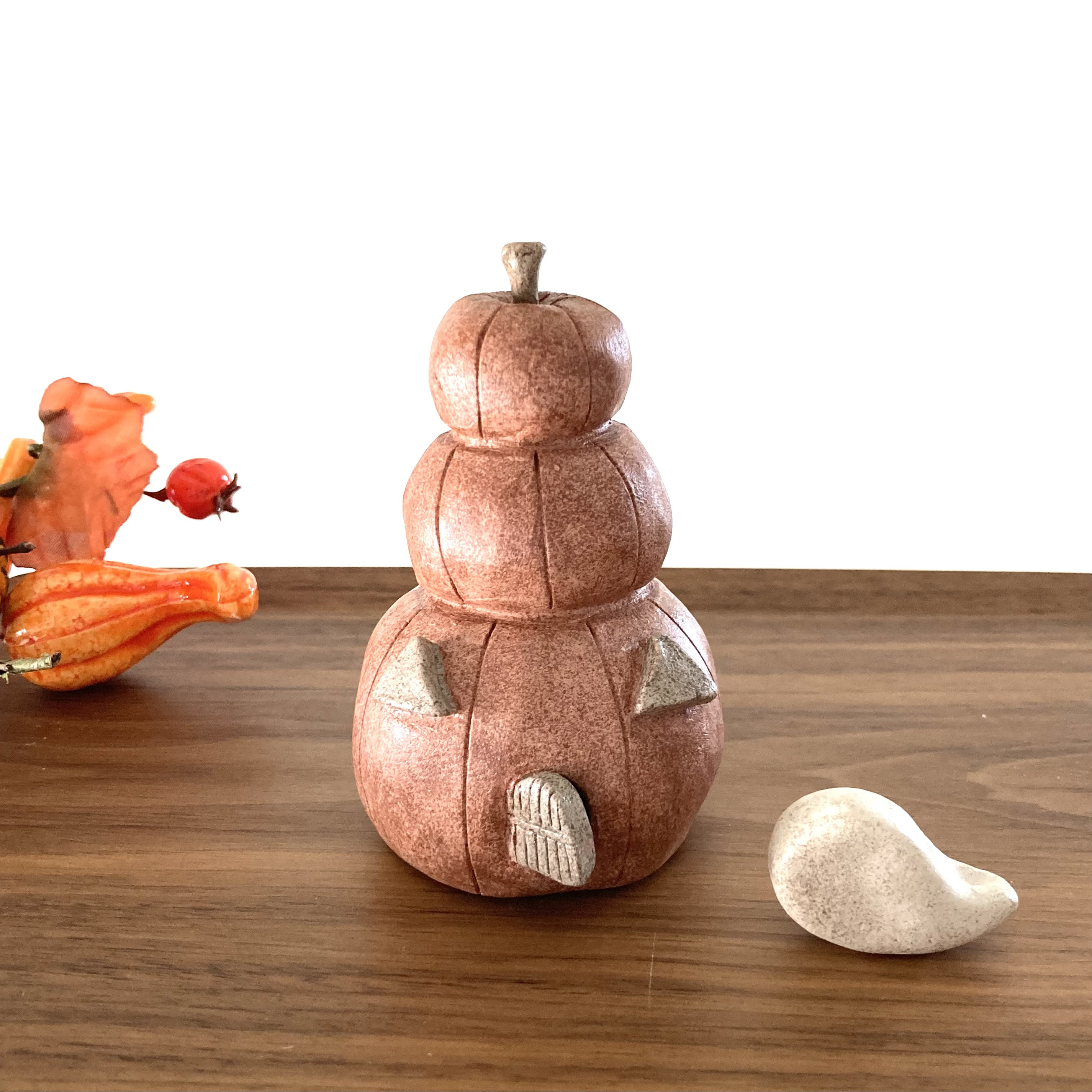かぼちゃ3体セット　陶器置物 かぼちゃ3体セット 陶器置物