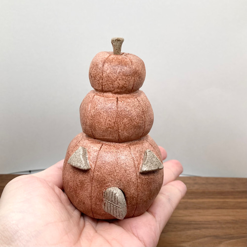 3段積みかぼちゃのお家」ハロウィングッズ 玄関インテリア オブジェ