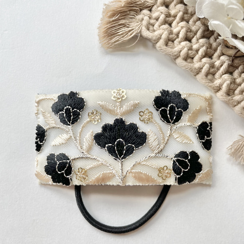 値下げ中 インド刺繍ヘアゴム パーティー 発表会 おしゃれアップ