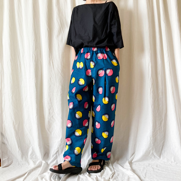 アフリカンバティックアフリカ布ハンドメイドパンツ アフリカンバティック（アフリカ布）メンズ ショートパンツ【SP