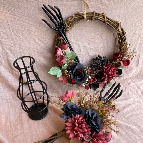 一点物【HALLOWEEN】大人のダークハロウィンリース 大人ハロウィン  