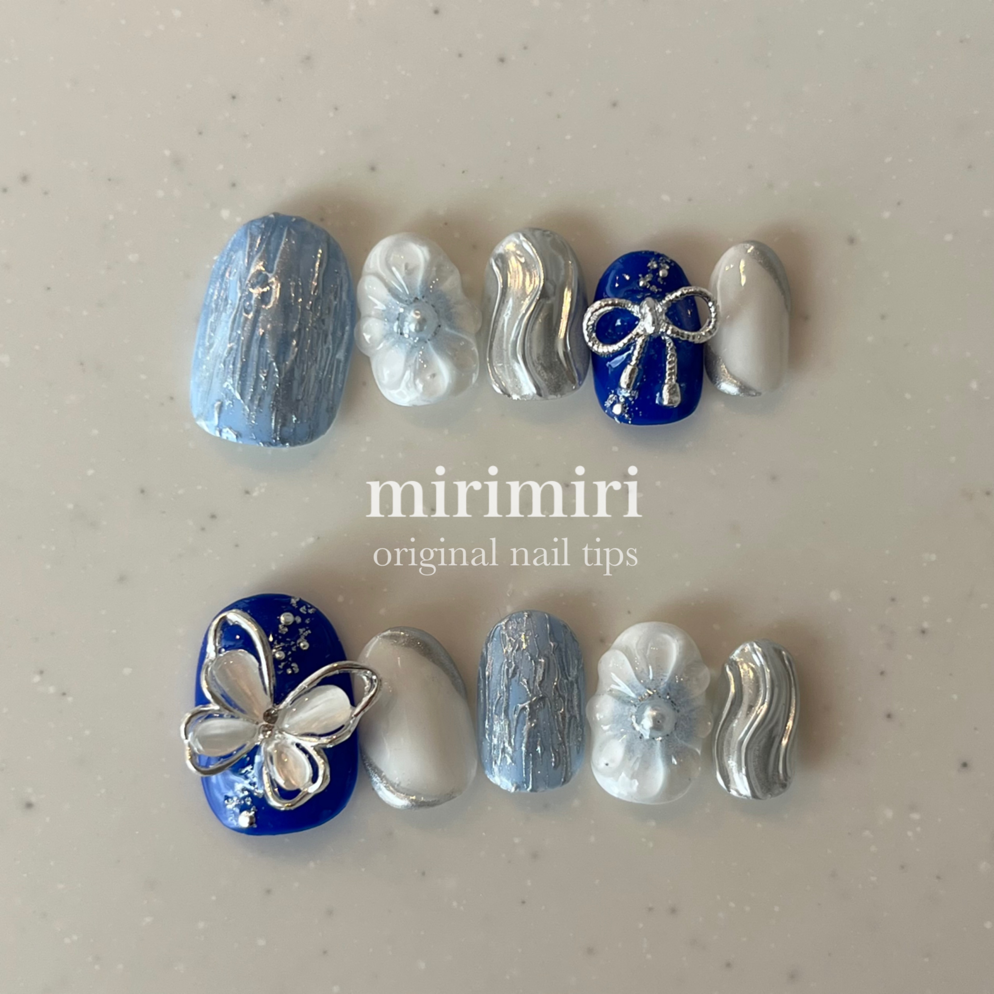 219 〗ネイルチップ 成人式 振袖 お花ネイル リボンネイル バタフライ  