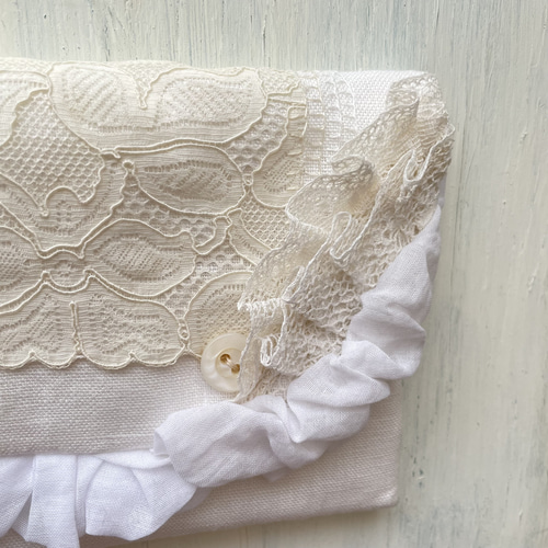 フランスアンティークレースポーチ