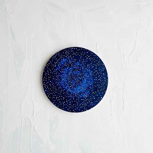 直径25㎝「星空1」油彩・絵画・原画・丸形・アートパネル・送料無料 直径25㎝「星空1」油彩・絵画・原画・丸形・アートパネル・送料無料