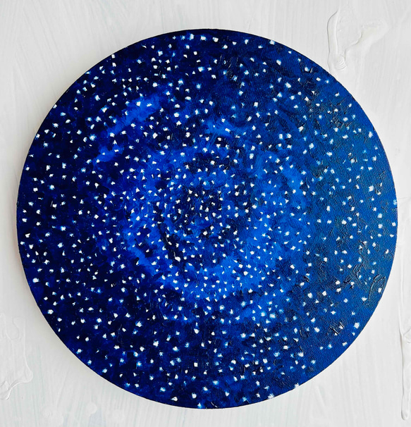 直径25㎝「星空1」油彩・絵画・原画・丸形・アートパネル・送料無料 直径25㎝「星空1」油彩・絵画・原画・丸形・アートパネル・送料無料